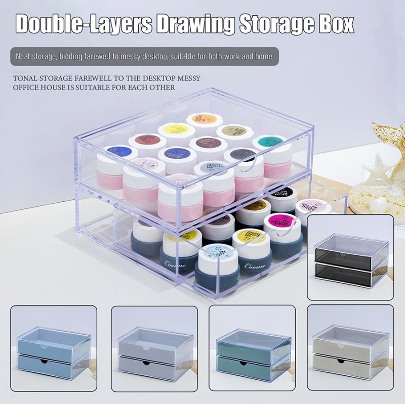 RNT-823 Double-Layer Large Drawer Nail Oil Glue Storage Box