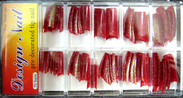 RNTP-05-8 French Glitter Red Tips