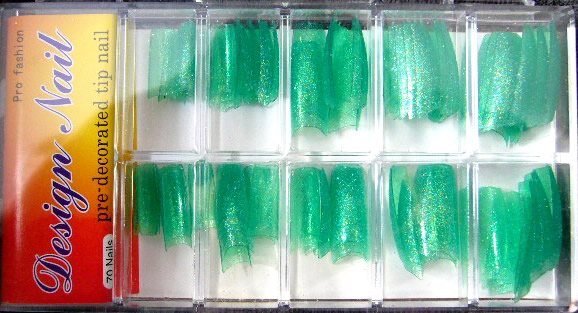 RNTP-05-4 French Glitter Green Tips