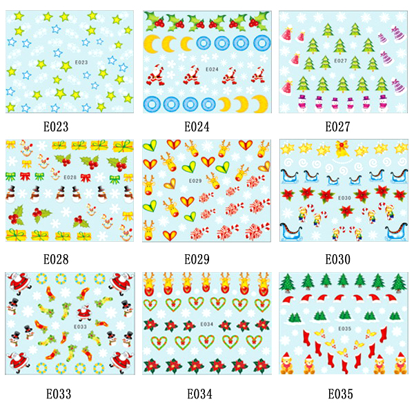 E023-035 2D Simulation Christmas Nail Sticker