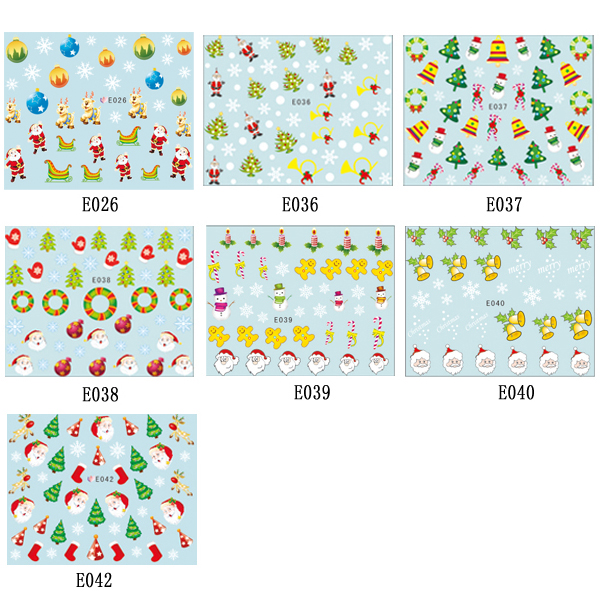 E026-042 2D Simulation Christmas Nail Sticker