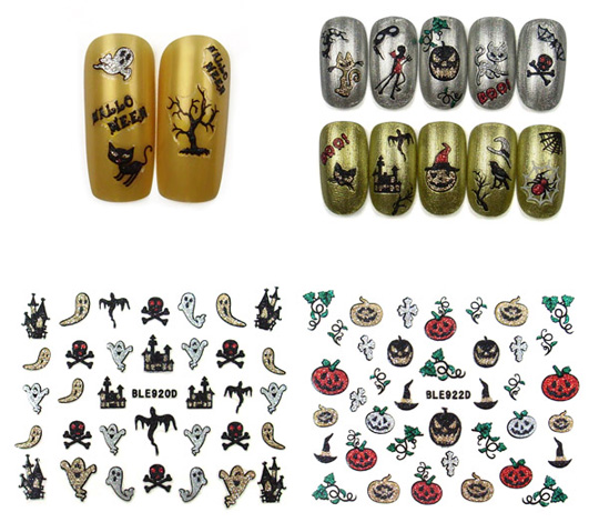 BLE920D-926D 3D Glitter Halloween Nail Sticker