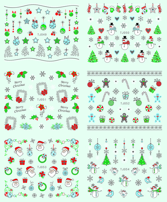 TJ049-060 Christmas Nail Sticker