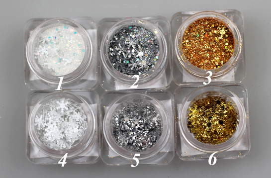 RNAG-61-1/6 Snowflakes with glitter powder