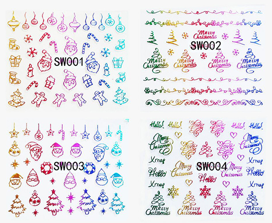 SW001-012 Christmas Nail Sticker