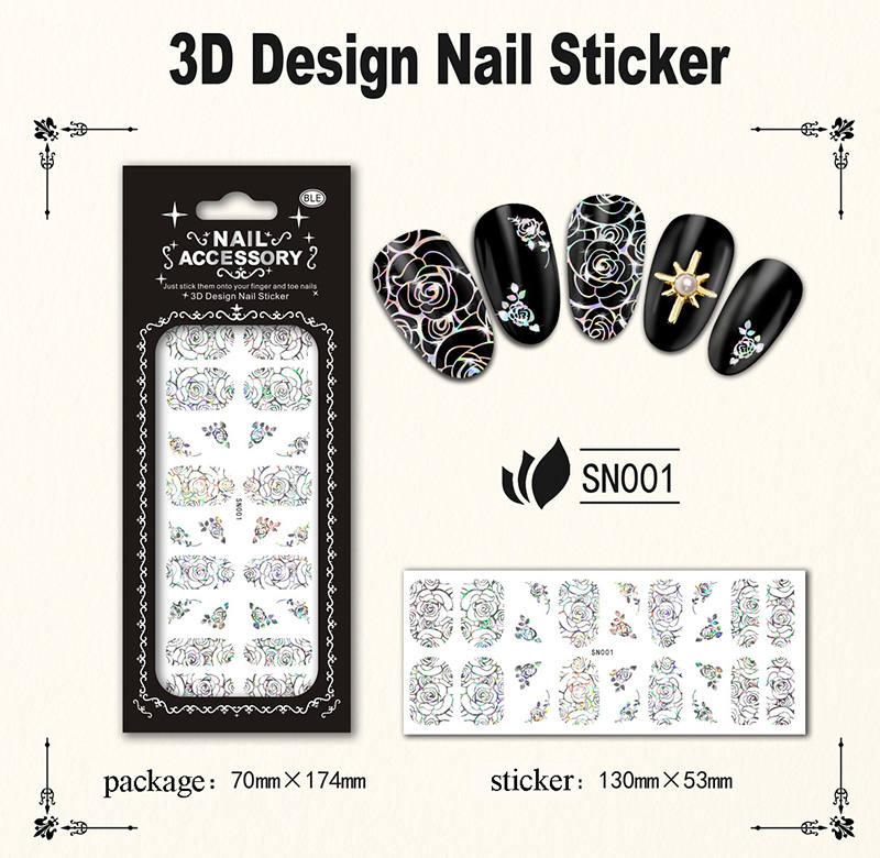 Laser Silver Nail Sticker