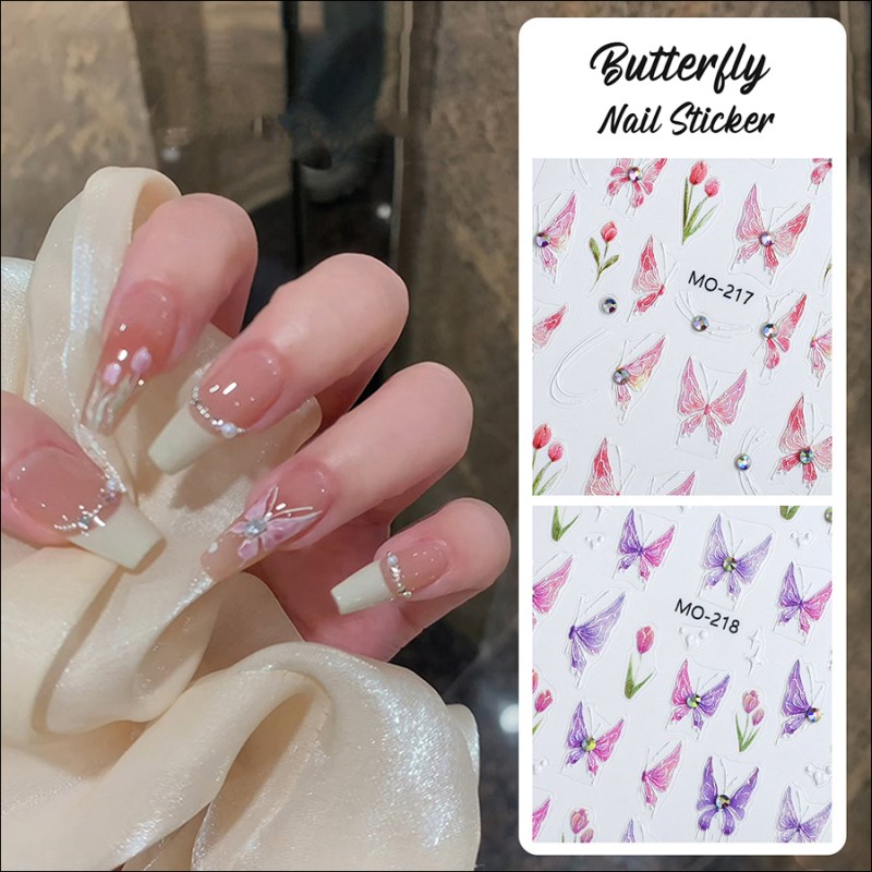 MO217-218 Diamond Butterfly Nail Sticker