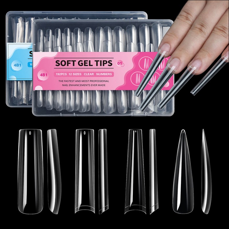 RNTIP-150 Ultra Long 4-in-1 Box Packing Traceless Nail Tips(192 pack)