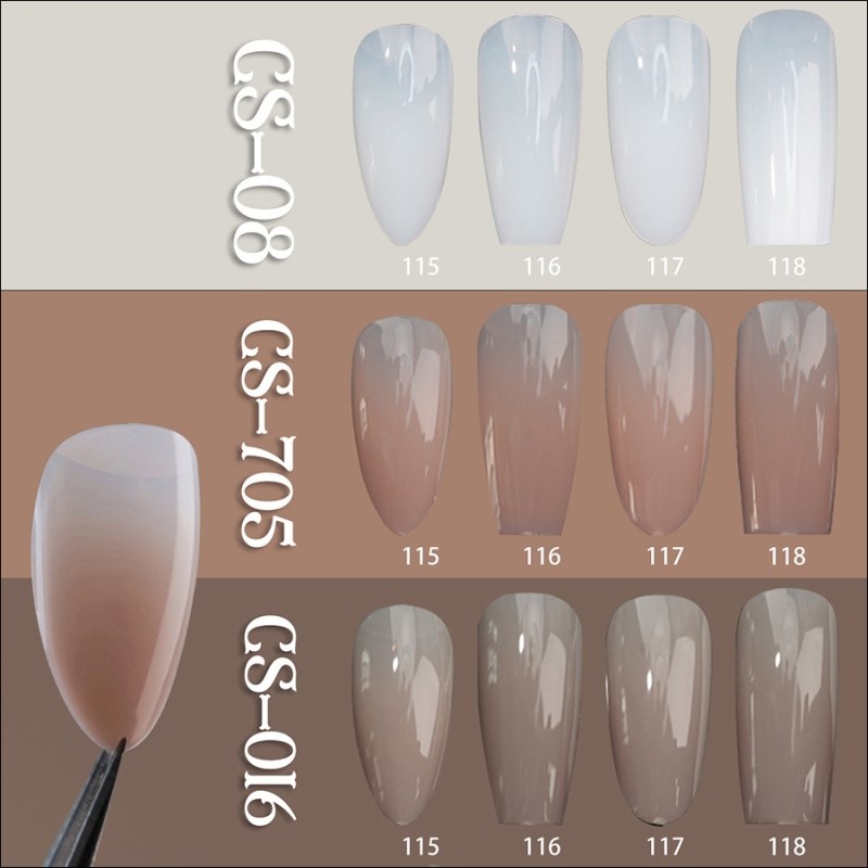 RNTIP-152 Colored Gradient Prefabricated Nail Tips(Same Color 4 Styles Packing)