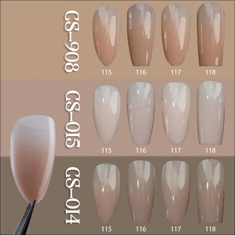 RNTIP-153 Colored Gradient Prefabricated Nail Tips (Same Style with 5-Color Packing)