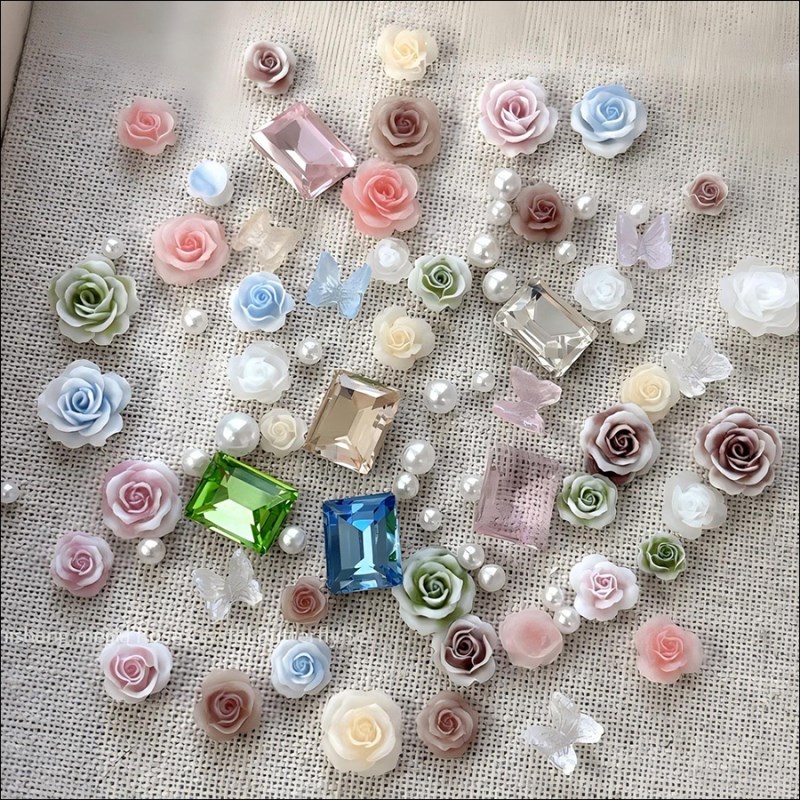 D283 Top selling Rose Camellia Nail Accessories