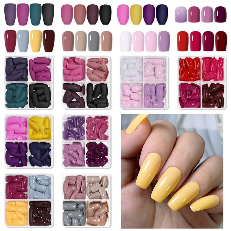 RNTIP-171 Solid Color 4-color Matte Frosted Nail Tips