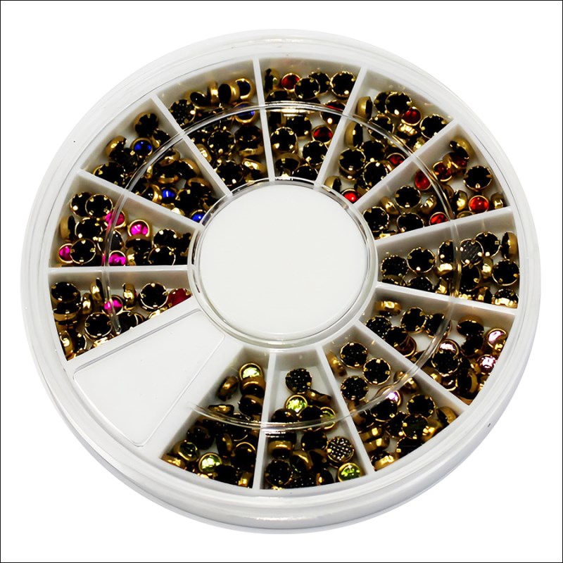 RNAR-224 Gold-lined Round Rhinestones