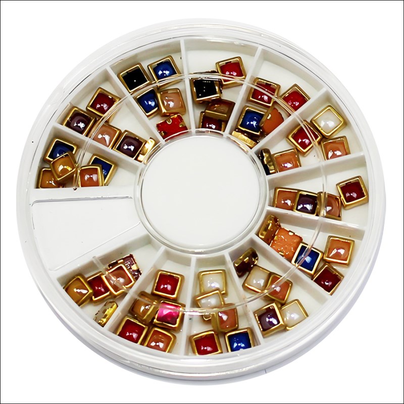 RNAR-223 Gold-lined Square Rhinestones