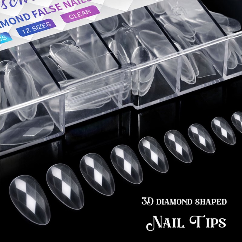 RNTIP-176 3D Diamond Shaped Nail Tips(140 Piece Box)