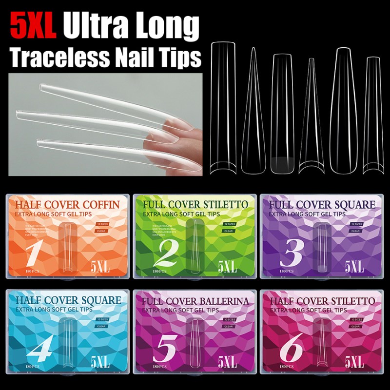 RNTIP-191 5XL Ultra-long Traceless Nail Tips(180 Pcs Case Packing)