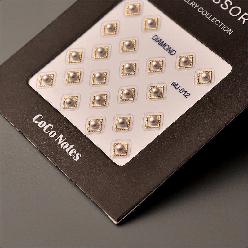 MJ-012 Gold Stamping Pearl Nail Stickers