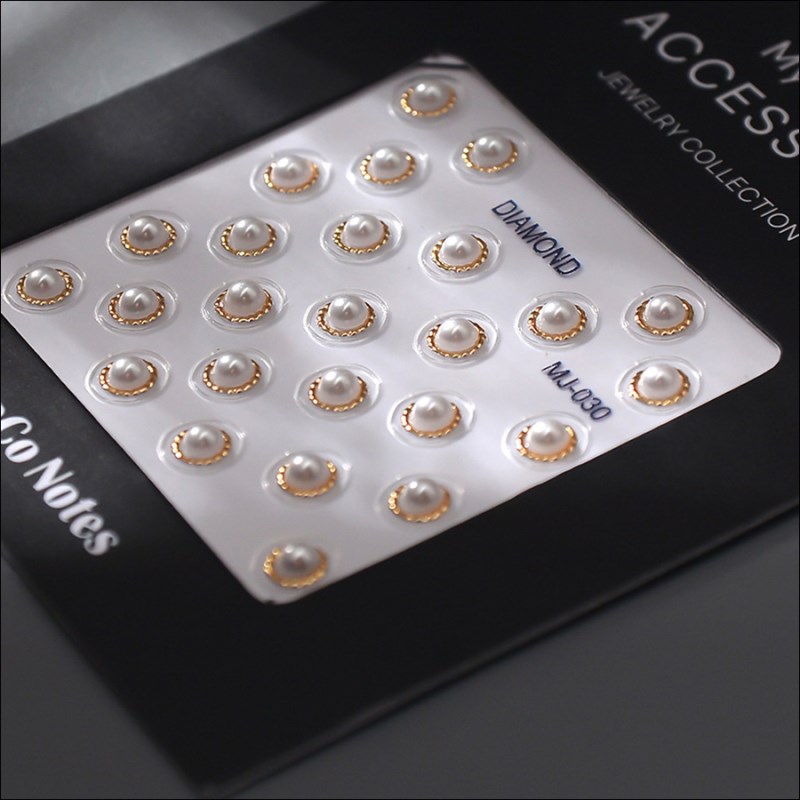 MJ-030 Gold Stamping Pearl Nail Stickers