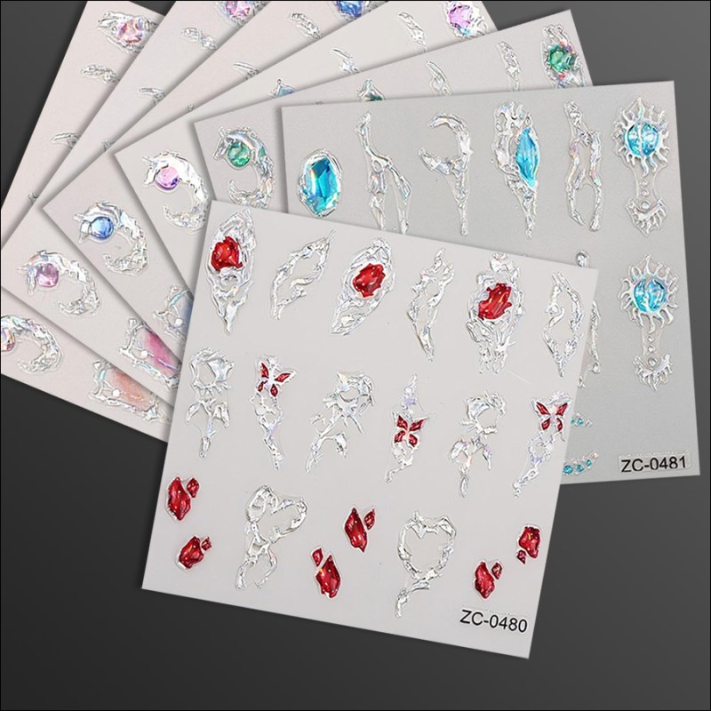 RJ-0050-0482 5D Gemstone Crystal Nail Stickers