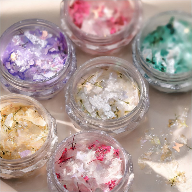 RNAD-185 Nail Accessories Colorful Shell Slices Dried Flower Glitter