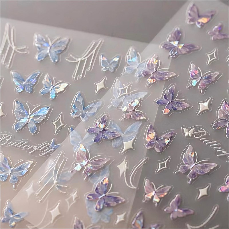 M412/413 Shell Gloss Butterfly Wing Nail Stickers