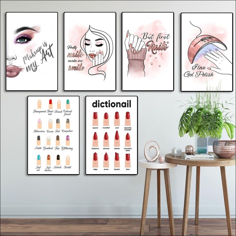 RNT-836 (50*70cm)Nail and Eyelash Salon Decorative Mural
