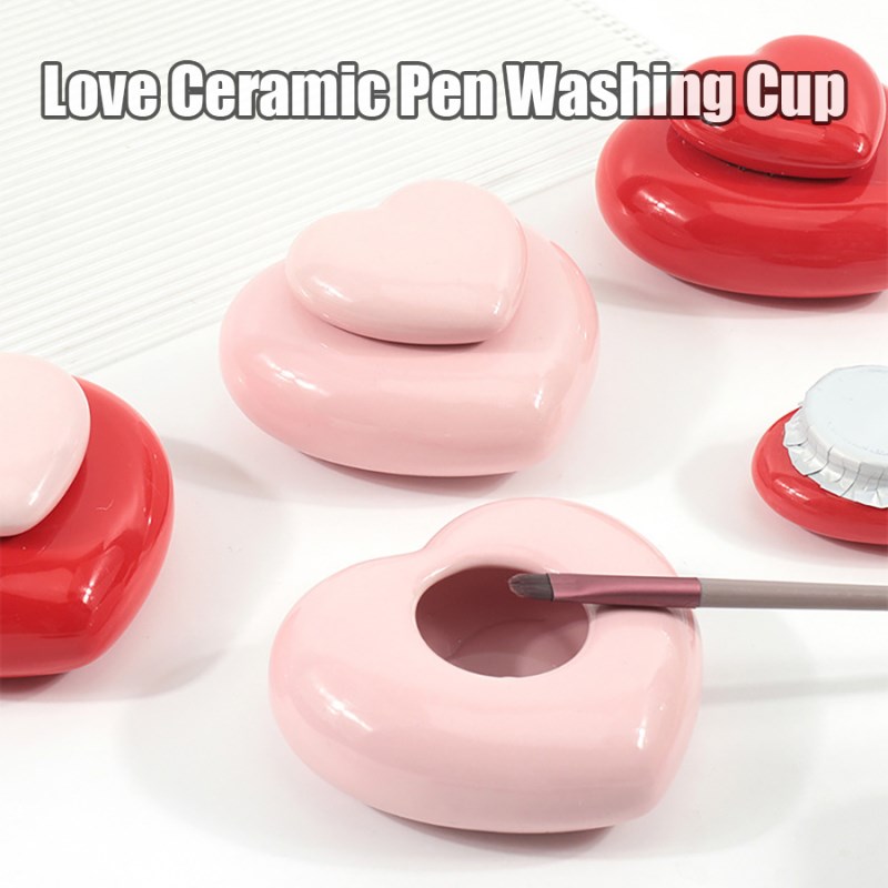 RNT-840 Japanese Simple Cup Love Ceramic Pen Washing Cup