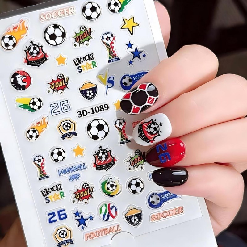 3D-1084-1089 USA, Canada, Mexico World Cup Nail Stickers