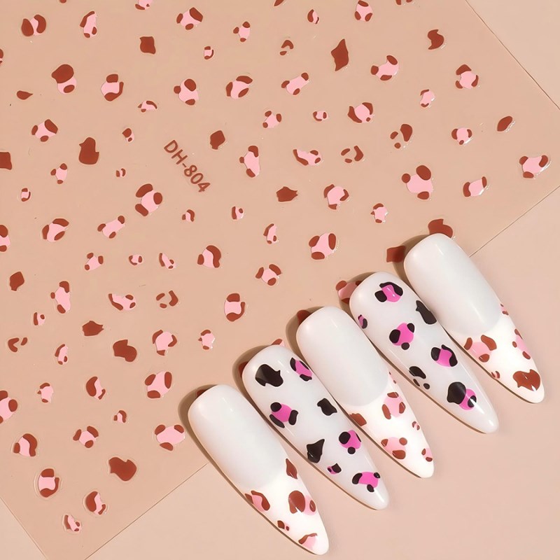 DH?773?804 3D Flat Popular Cartoon Leopard Print Series Nail Stickers