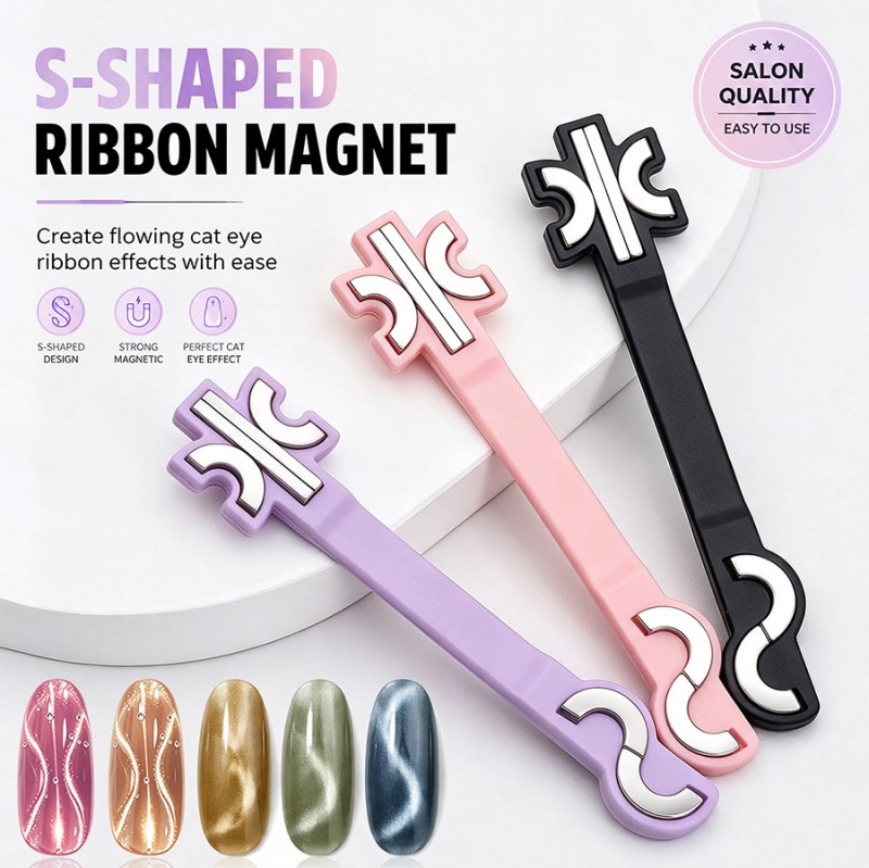 RNT-866 S-shaped Ribbon Cat Eye Nail Magnet