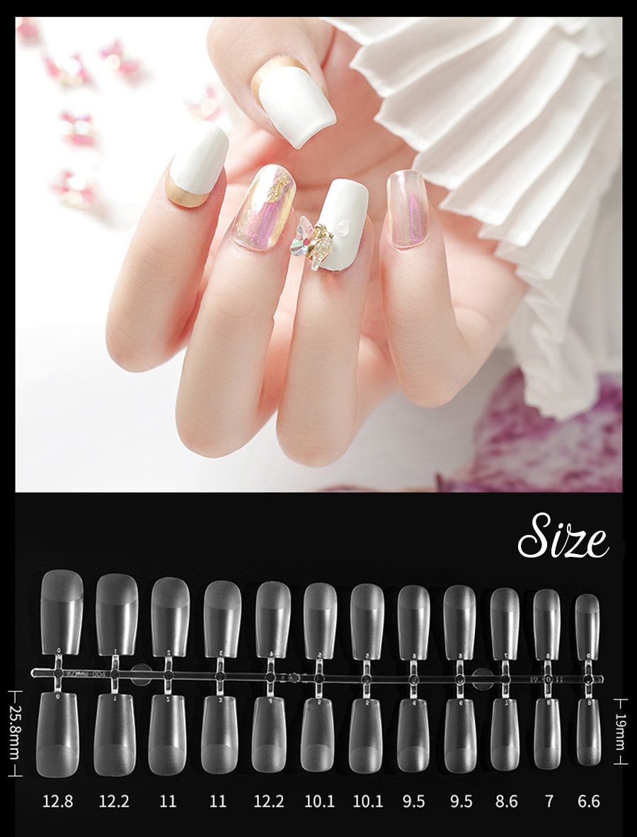 504 tips case-packed frosted traceless nail tips