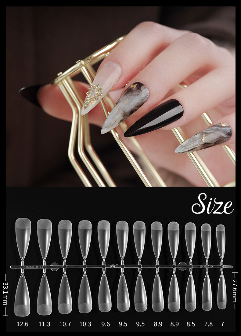 504 tips case-packed frosted traceless nail tips