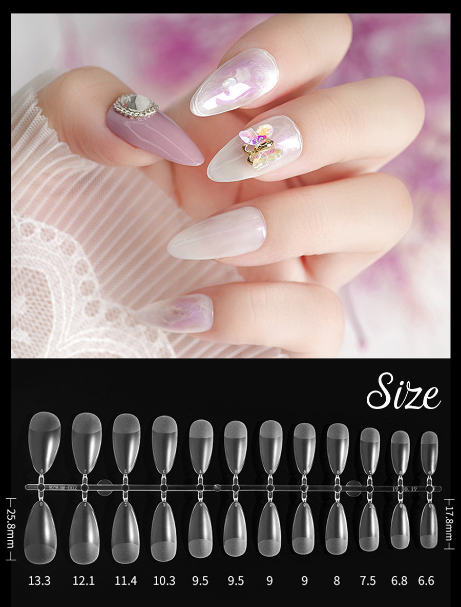 504 tips case-packed frosted traceless nail tips