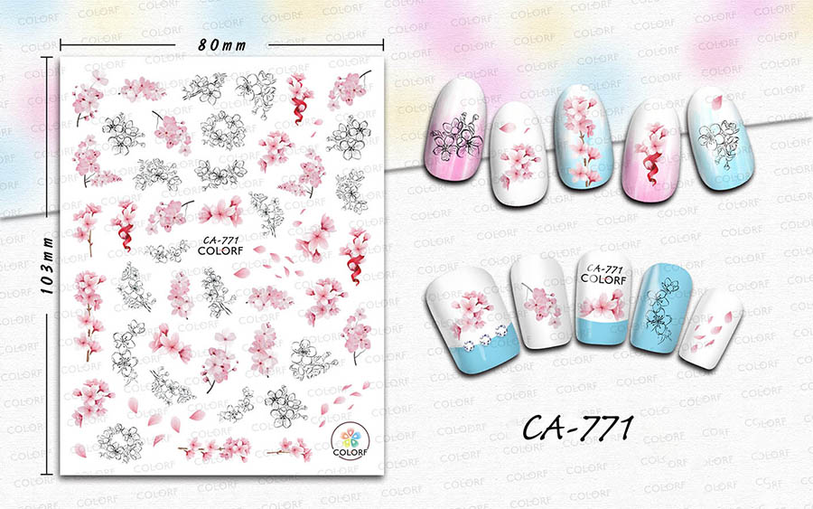 ca764-779 花卉指甲贴