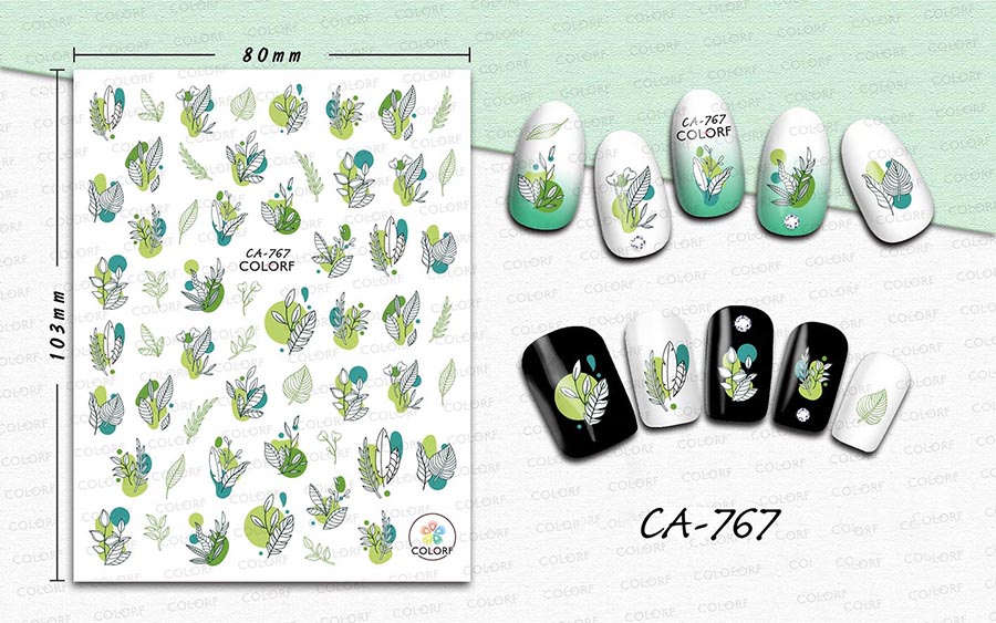 ca764-779 flower nail sticker