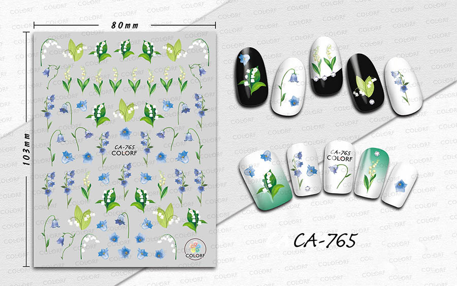 ca764-779 flower nail sticker