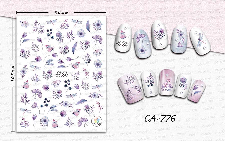 ca764-779 flower nail sticker