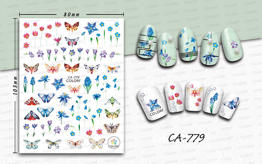 ca764-779 flower nail sticker