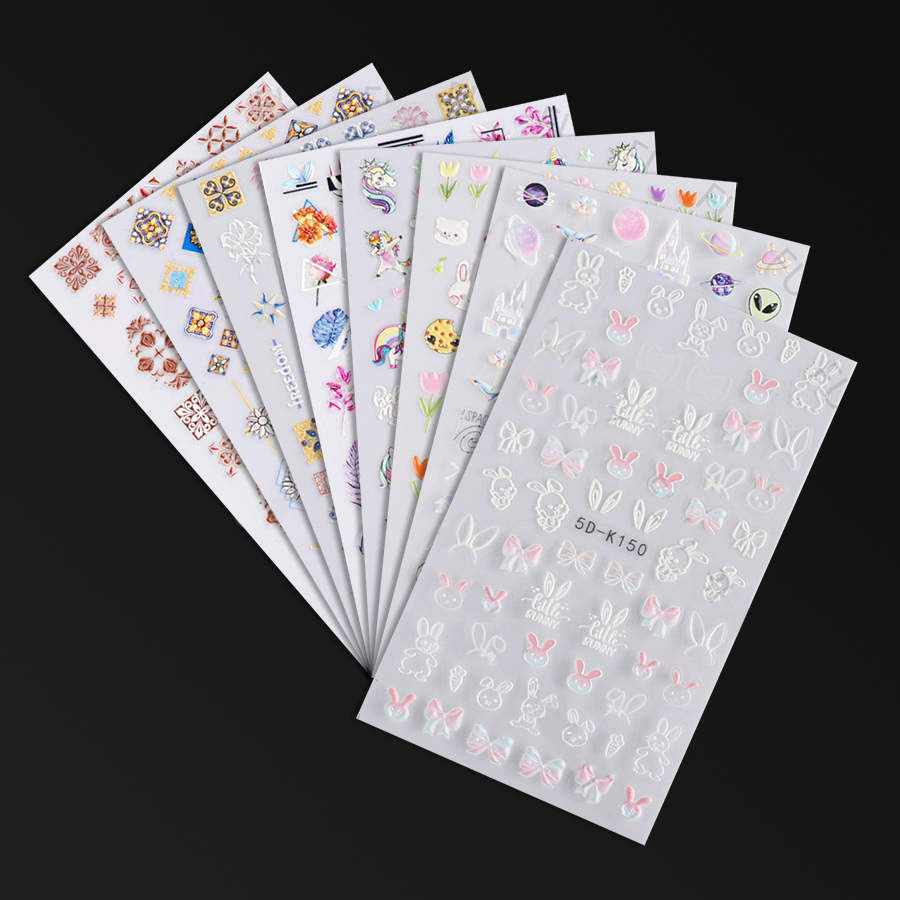 5d-k143—150 5d embossed nail sticker