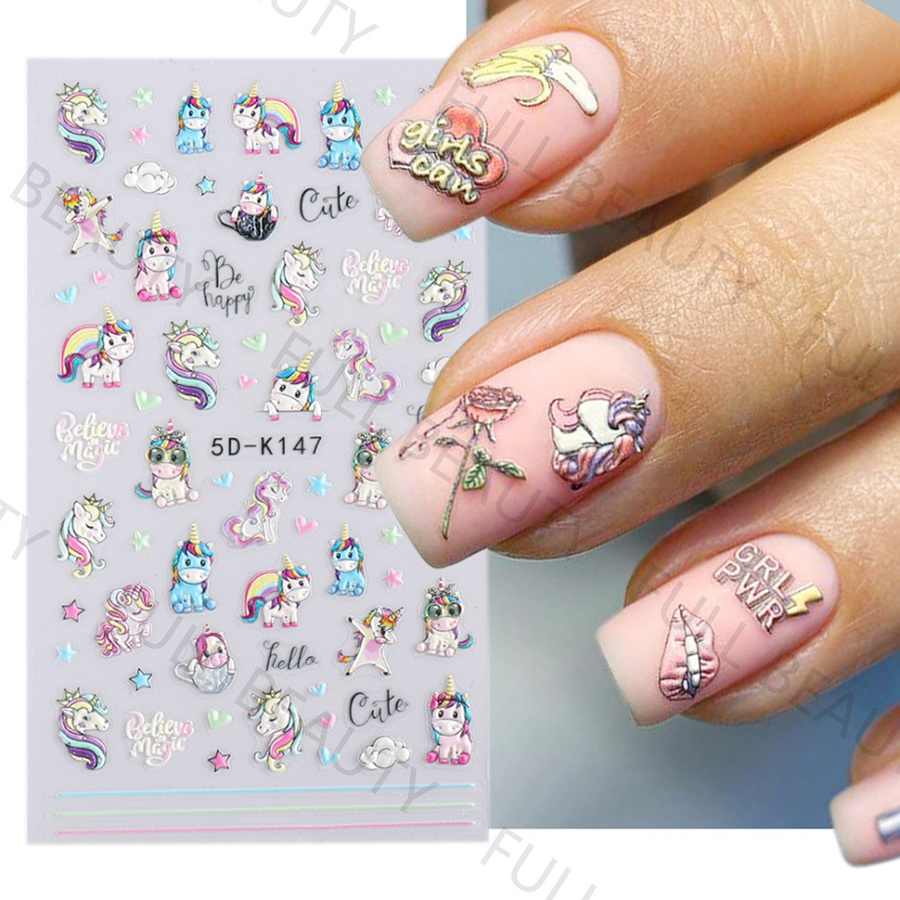 5d-k143—150 5d embossed nail sticker