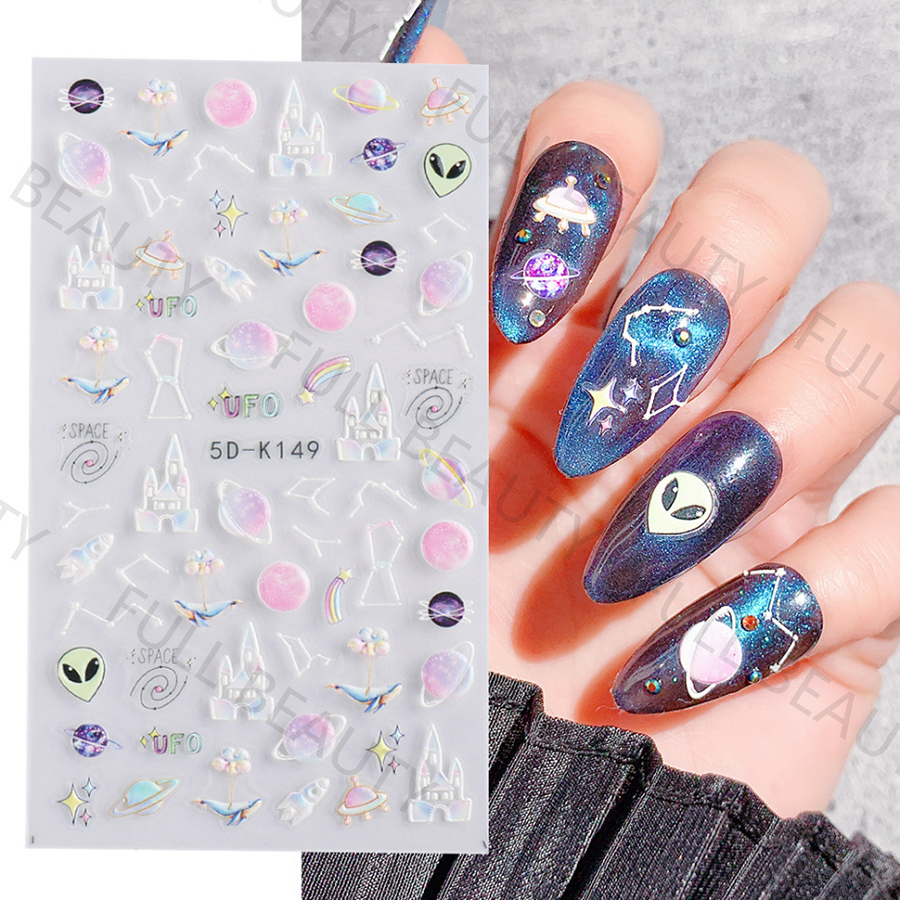 5d-k143—150 5d embossed nail sticker