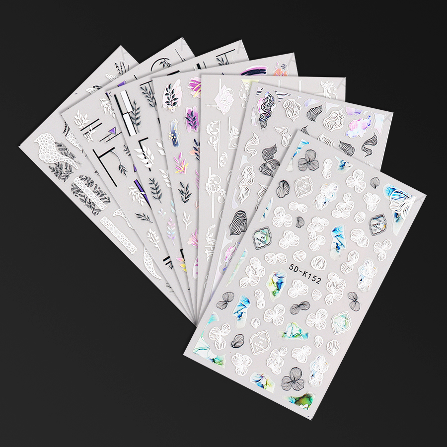 5d-k130—152 5d embossed nail sticker