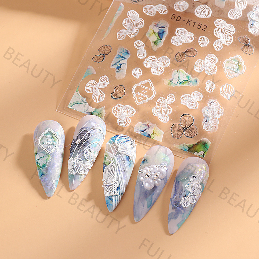 5d-k130—152 5d embossed nail sticker