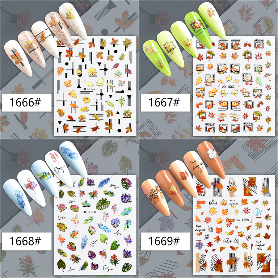 jo1662-1685 plant series laser nail sticker