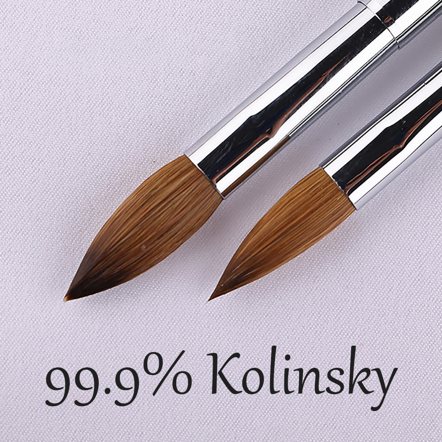 *6 metallic color kolinsky acrylic brush
