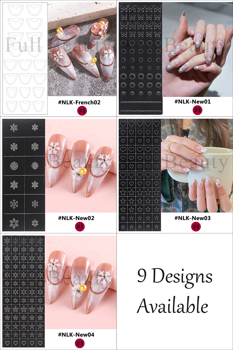 stencil print nail sticker