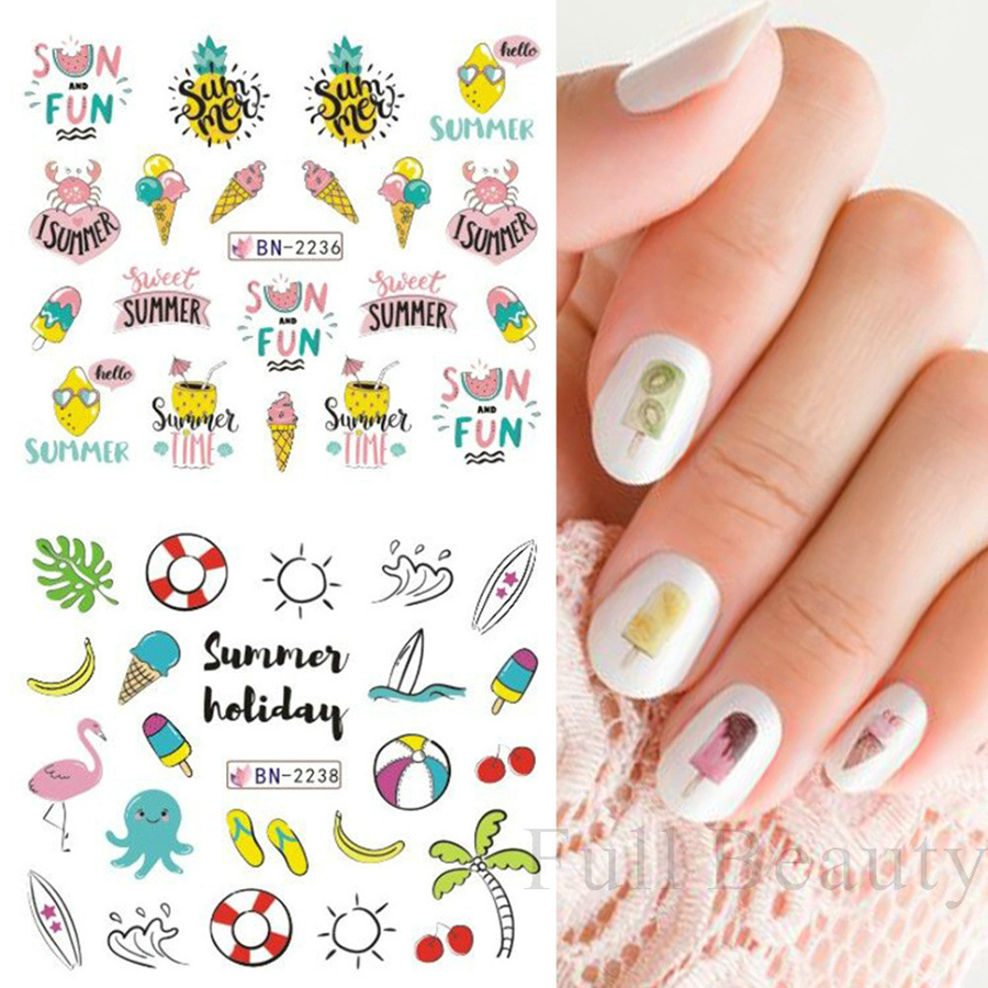 summer fresh look nail tattoo