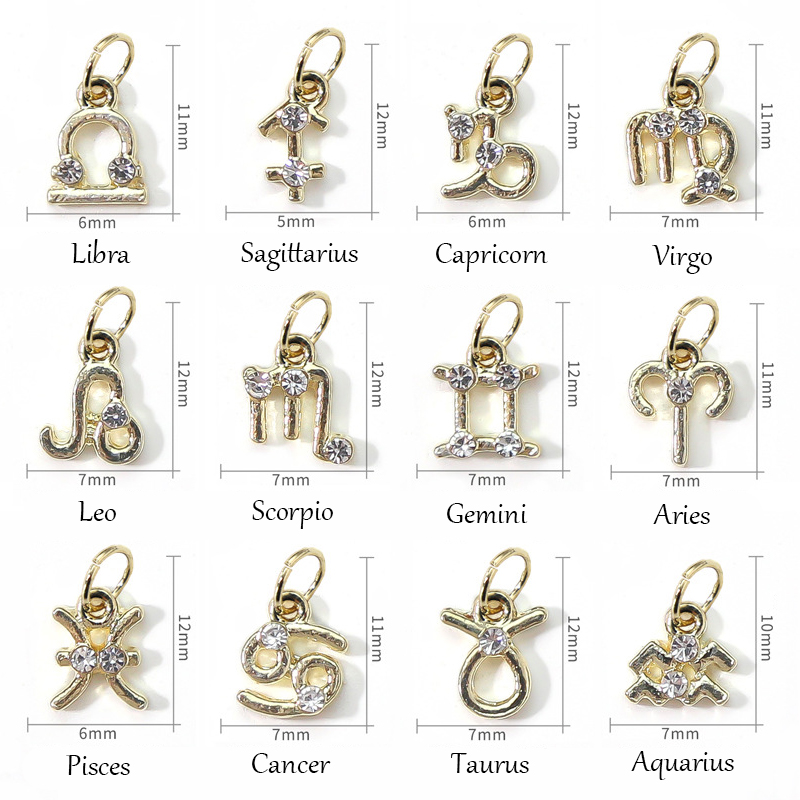 d255 twelve constellations alloy nail jewelry