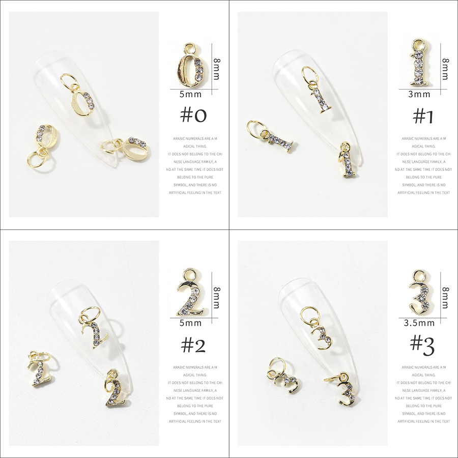 d256 number alloy nail jewelry