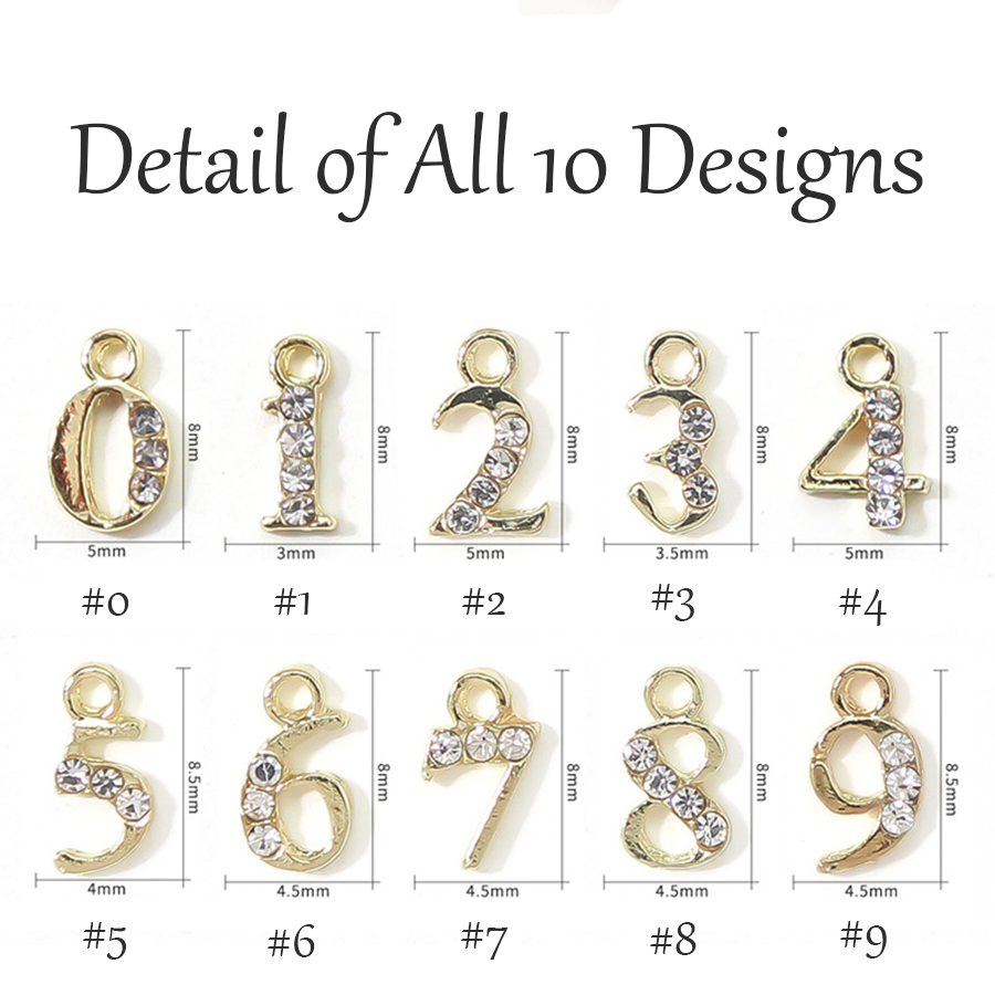 d256 number alloy nail jewelry